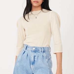Free people clover puff sleeve top